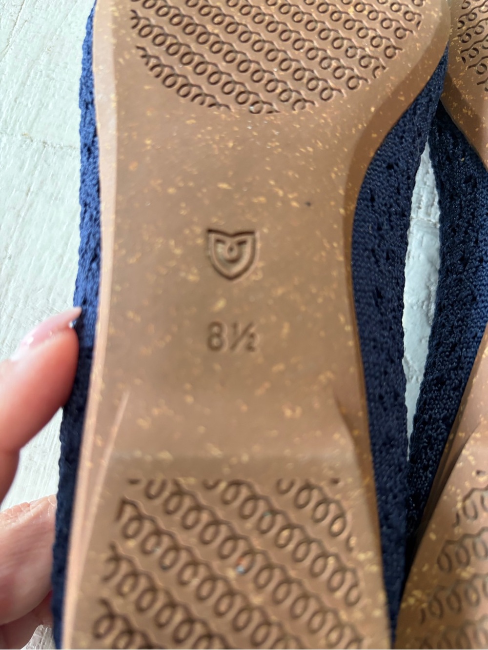 Rothy’s the Max Square in Deep Navy Crochet size 8.5 Knit Flats In Love Insoles - Picture 11 of 14